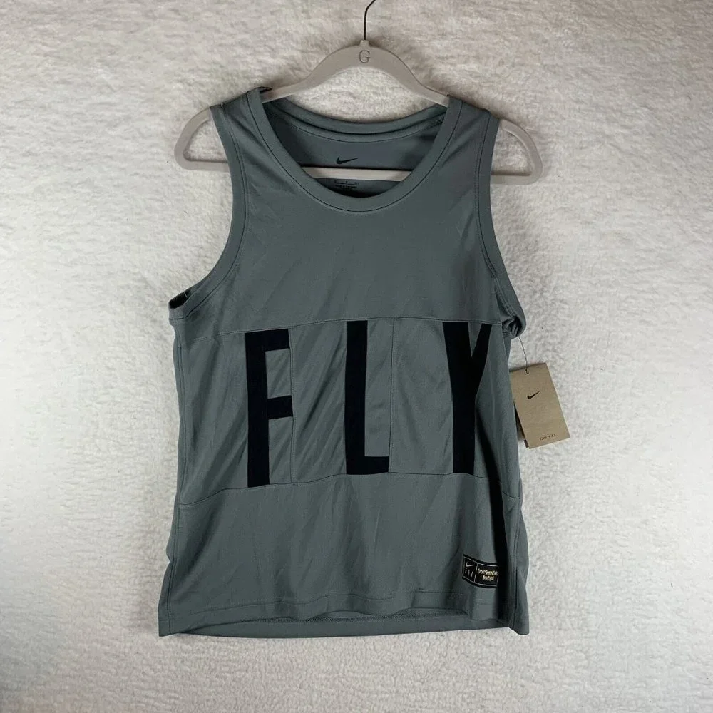 Nike Swoosh Fly Basketball‎ Jersey Womens Small Gray Dri-Fit Legend 7095